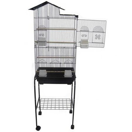 YML YML 6894-4814BLK Villa Top Small Bird Cage with Stand in Black 6894_4814BLK